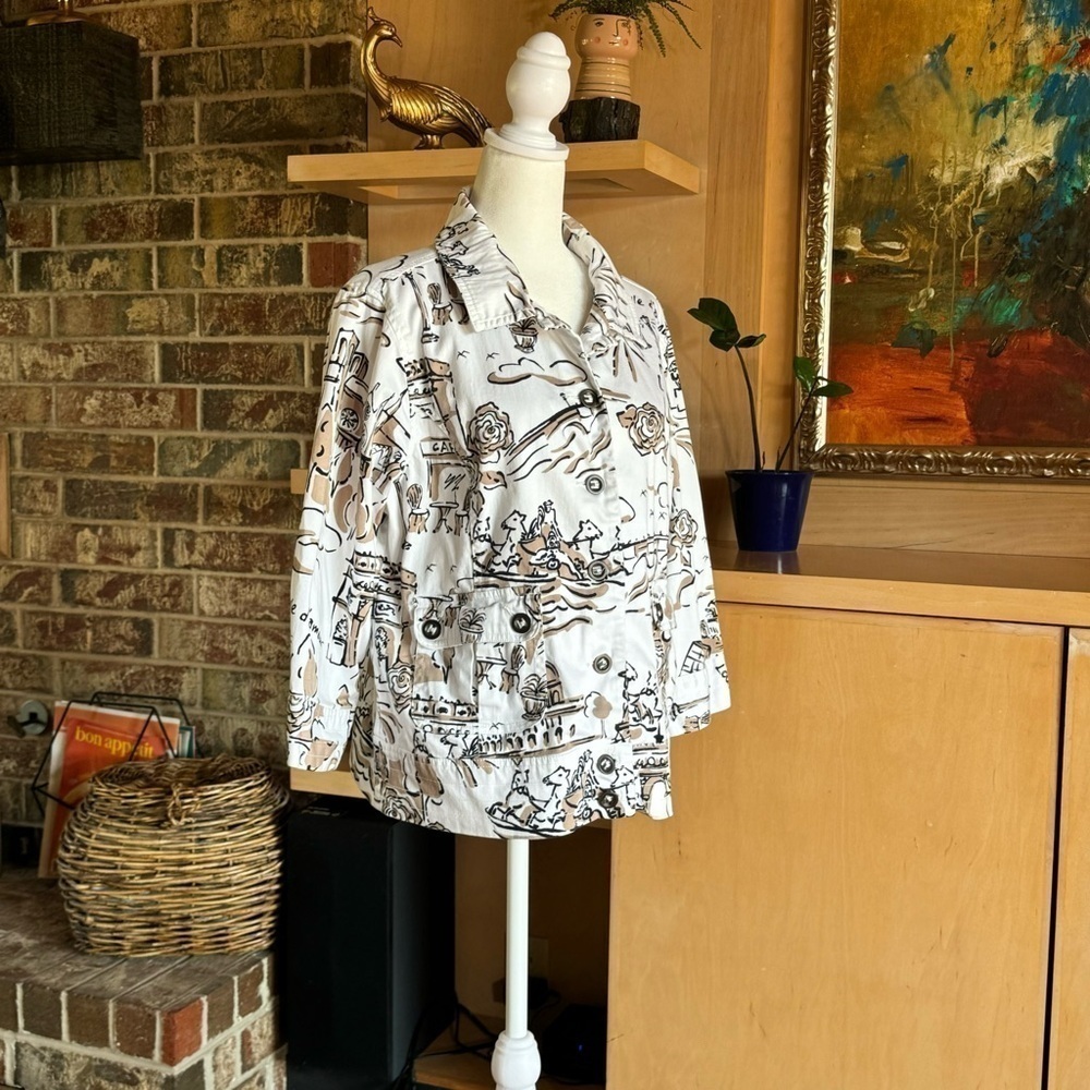 🇫🇷🥂🍾 Spartelle Cropped Print Jacket, April in Paris 🇫🇷🥂 - Picture 4 of 4
